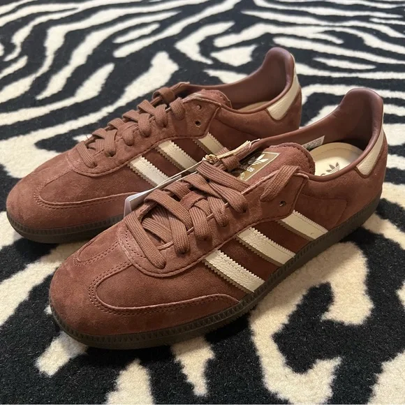 NWT Adidas Samba OG Sneakers Preloved Brown Size Men 6/Women 7 - Picture 8 of 15